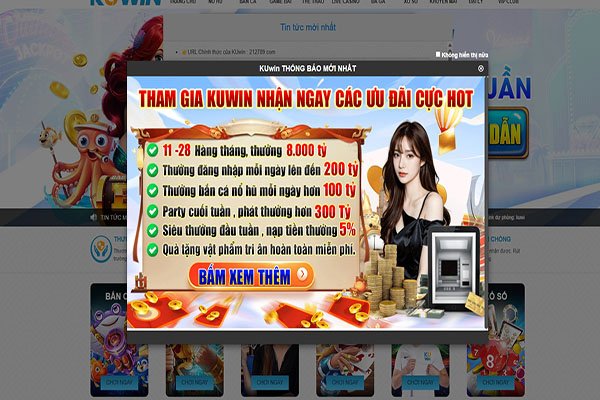 Nhà cái kuwin khuyến mãi siêu khủng, cứ đặt cược là có thưởng